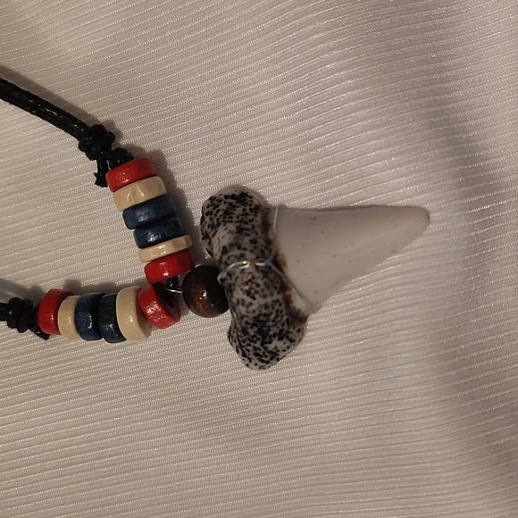 “Shark Tooth Tribal Necklace — Surf Boho Handmade Jewelry" - Picture 6 of 6